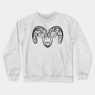 Black and White Tribal Goat / Sheep Crewneck Sweatshirt